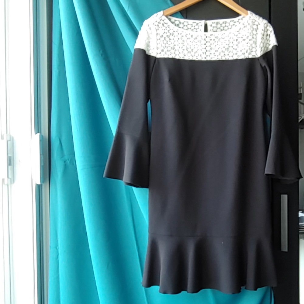 Karl Lagerfeld Pleaded Ruffle Dress